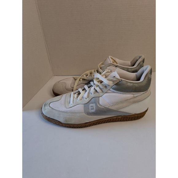 Vintage FootJoy Mens Shoes White Silver Suede 
 Hi Top Sneakers Gum Sole 11.5 main image 4